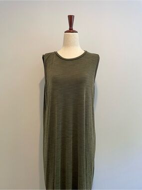 Nicole Miller Lightweight Olive Green Sleeveless Tank Dress EUC - size L
